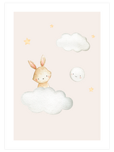 Bulut Üstünde Tavşan - Art Print